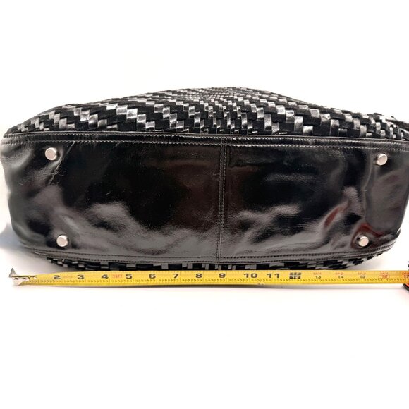 Cole Haan Genevieve Woven Patent & Suede Leather Large Triangle Tote – NWOT - Picture 15 of 16